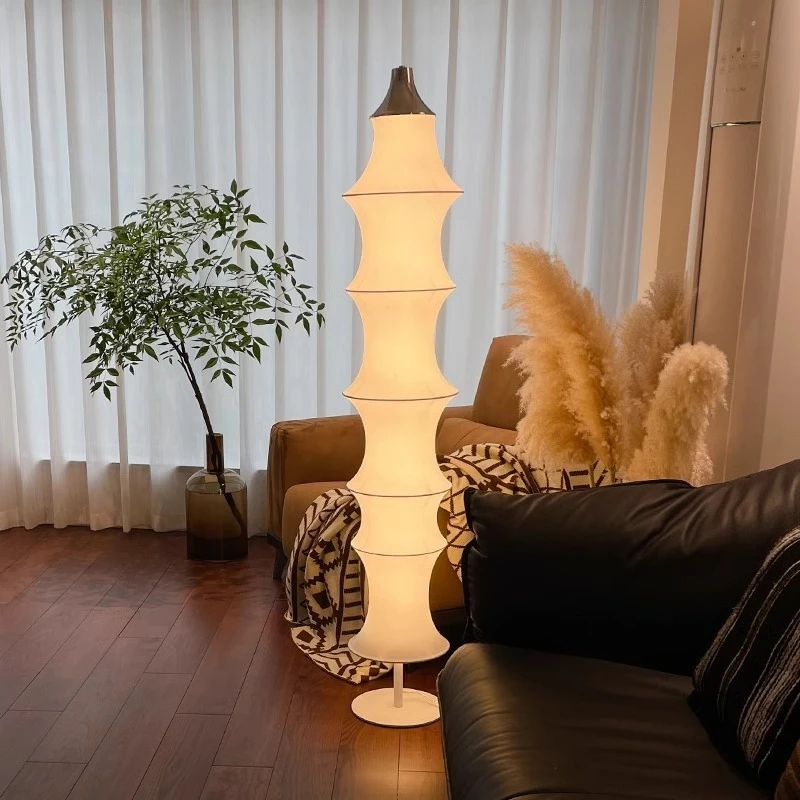 

Medieval designer art wabi wind silk living room bedroom new Chinese style high floor lamp