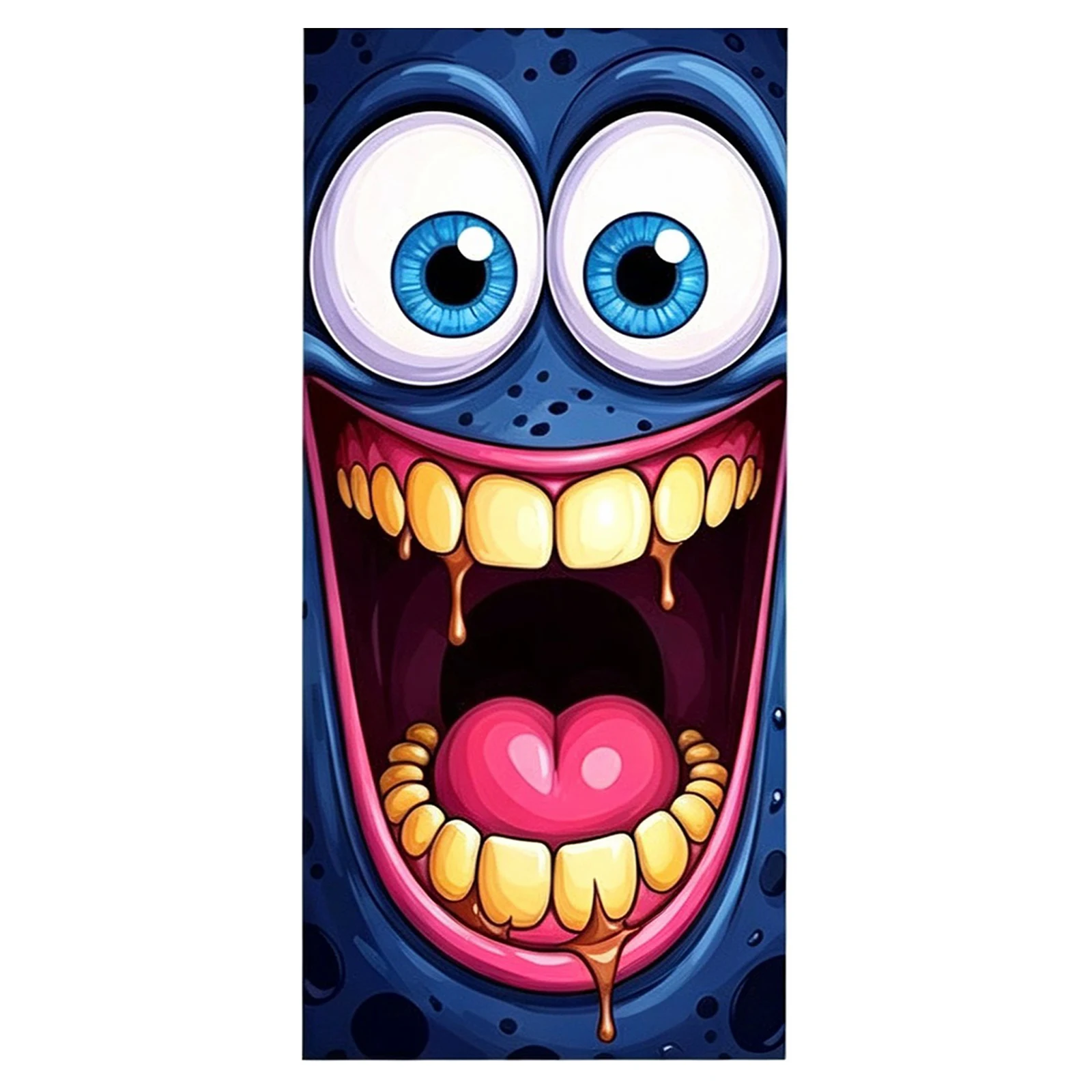 Funny Expression Trash Can Sticker Monster Big‑Mouth Decal, Waterproof Decor Creative DIY Ornament for Indoor Kitchen Waste Bin