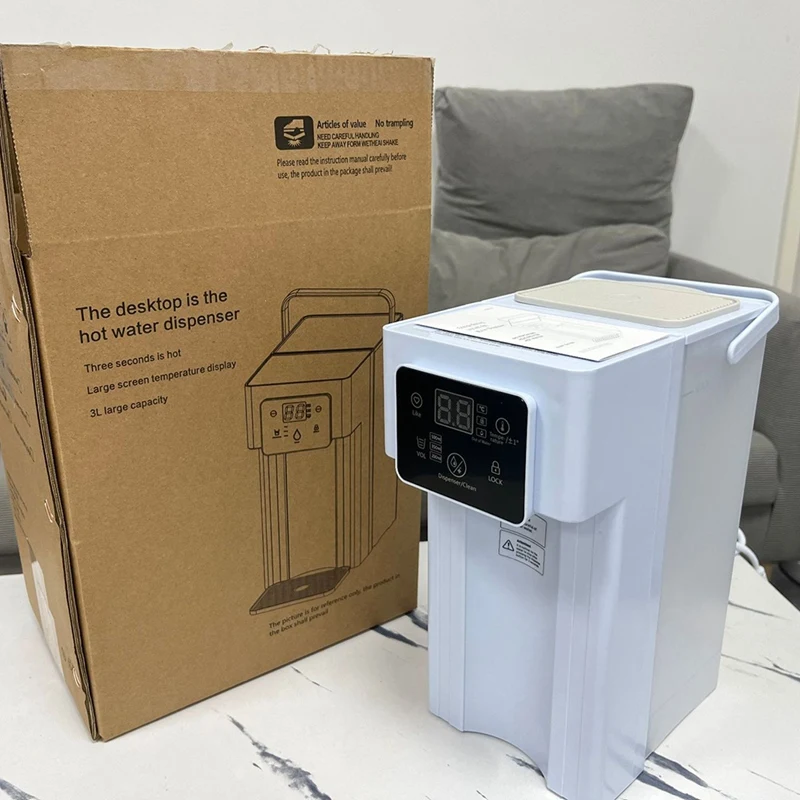 デスクトップ温度制御ウォーターディスペンサー、3l、飲み物の準備ができ、ポータブル、家庭、小型、4段階、usプラグ