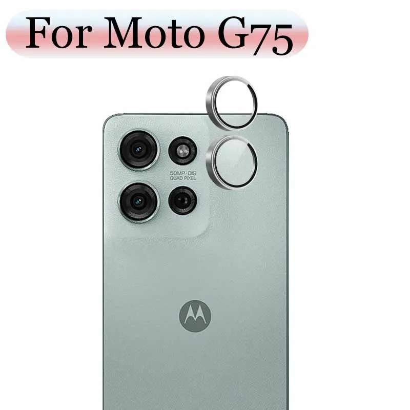 

Matel Ring Camera Protector For Motorola Moto G75 Camera Glass Lens Protector 3D Design High-quality