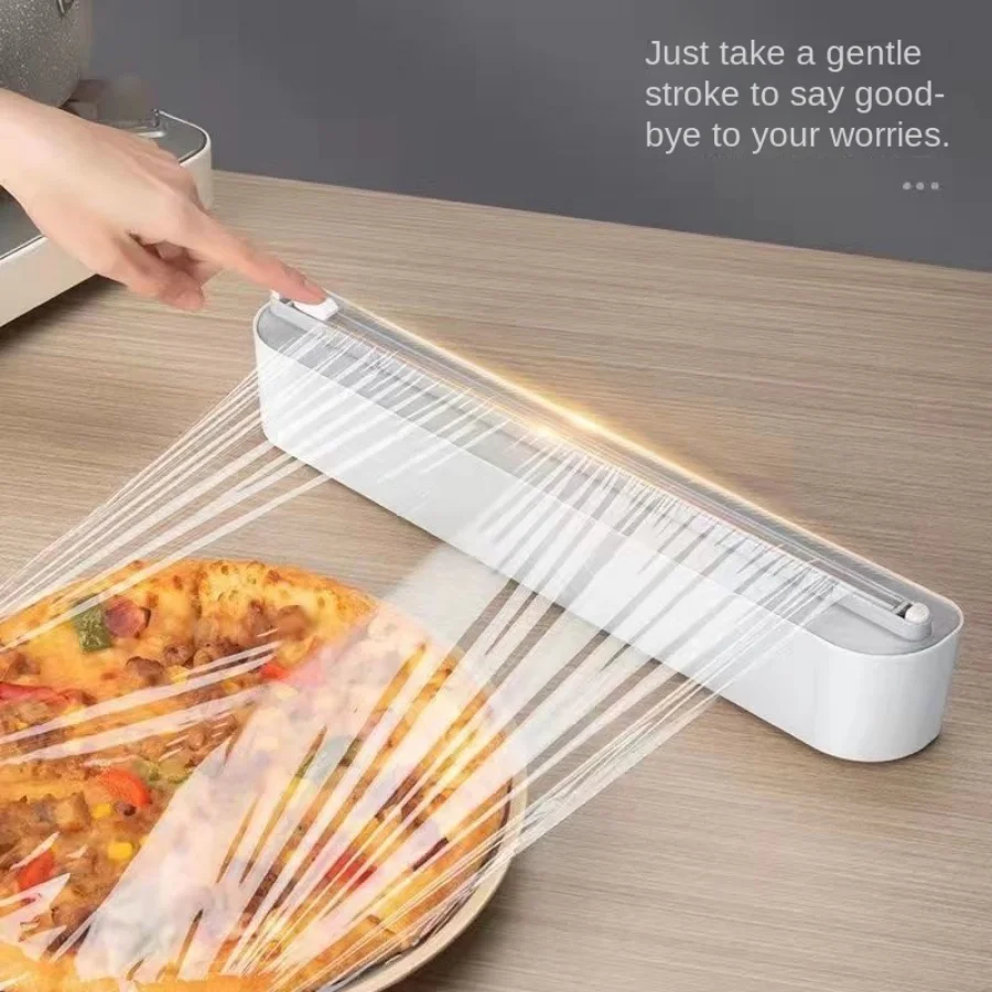Magnetic Cling Film Wrap Dispenser Plastic Wrap Cutter Food Wrap Dispenser Kitchen Tool Non-toxic Baking Paper Cutter kitchen