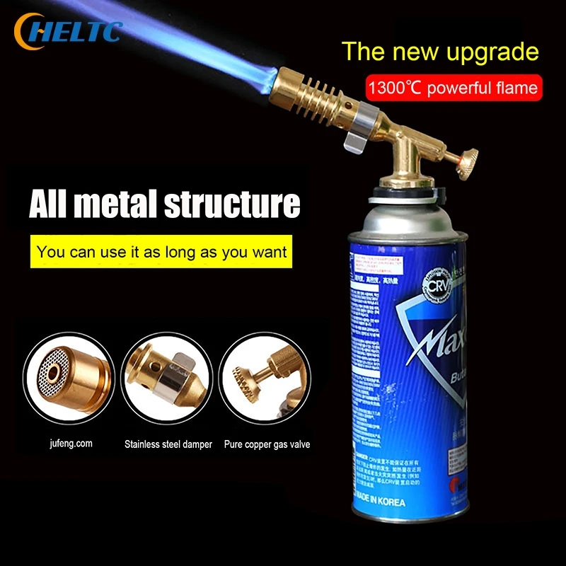 

1PCS Fine Copper Portable Welding Torch Flame Gun High Temperature Brass Mapp Gas Torch Brazing Solder