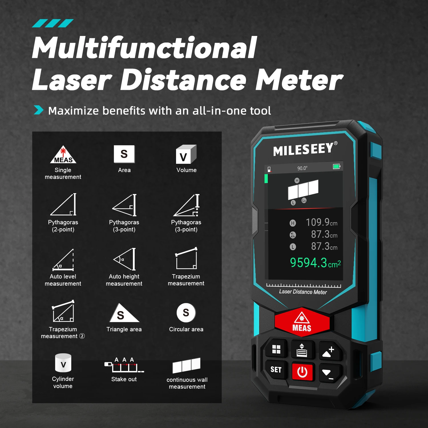 MiLESEEY S7 Profesional Distance Meter Outdoor Long-Range Measuring without Pointfinder - Image 3
