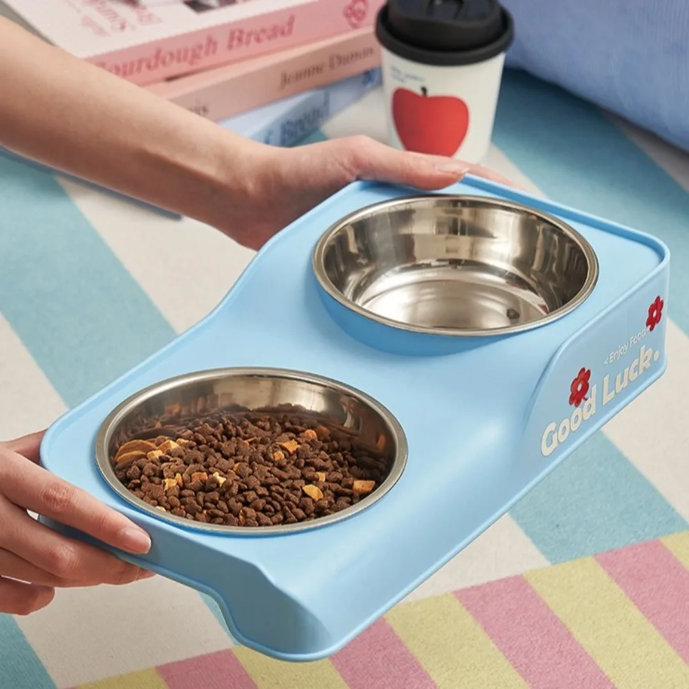 

Anti-Tip Base Foldable Pet Bowl Plastic Non-Slip Double Bowl Pet Bowl Dopamine Anti-Black Mouth Anti-Tip Pet Bowl Camping