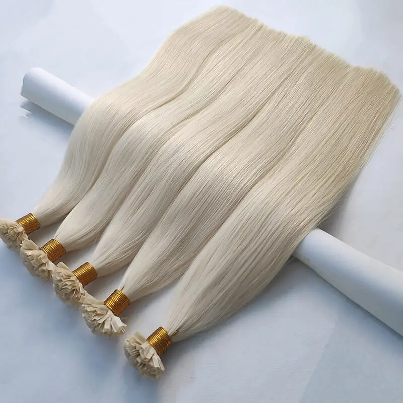 Extensiones de cabello humano con punta en V de queratina, cabello virgen de fusión recta de 100 piezas, cápsula de queratina de 12 a 30 pulgadas, 1g por pieza, #60