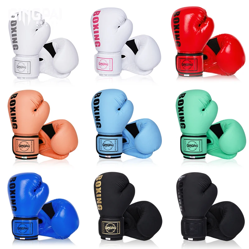 

6 8 10 12oz Boxing Gloves PU Leather Muay Thai Guantes De Boxeo Free Fight MMA Sandbag Training Glove For Men Women