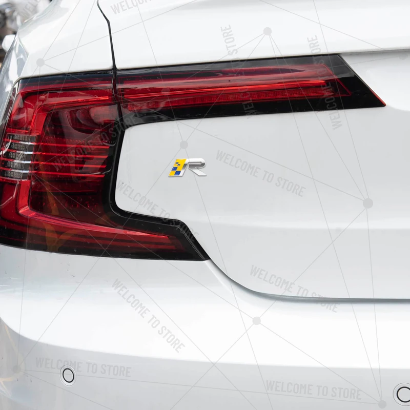 Car Styling For Volvo Moose Test R Design TWIN ENGINE OCEAN RACE Sweden Flag Logo Metal 3D Letter Rear Trunk Decals Badge Decor - view 4