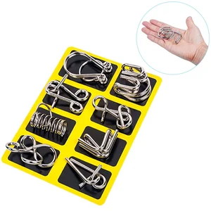 Metal Montessori Wire Puzzle para Adultos, QI, Mente, Quebra-cabeça, Jogo Interativo, Apaziguador, Brinquedos Educativos, Conjunto de 8Pc 6 principais vendas brinquedos lata - №1