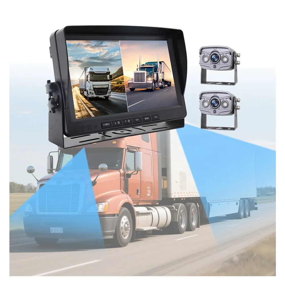 Forklift Trailer Van Car 9 Inch AHD Screen DVR System Backup Reverse Rearview Camera Kit 360 Degree For Baby Monitor Mirror Dash