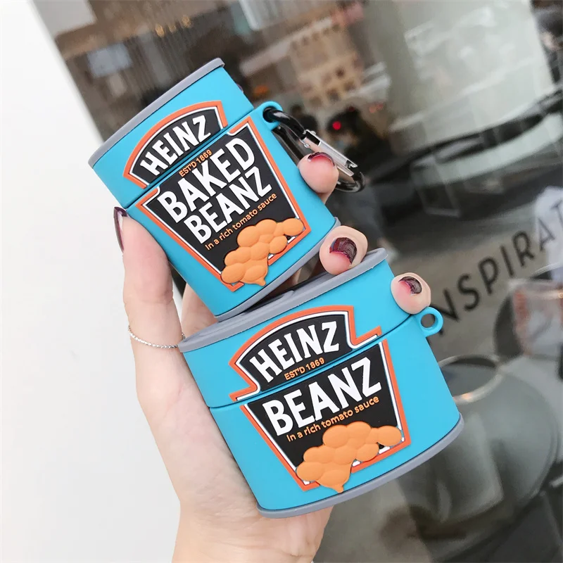 

3D Cartoon Baked Beans Creativity Earphone Cover for AirPods 3 Case Wireless Headphone Earbuds Case for AirPods Pro 2 Cover