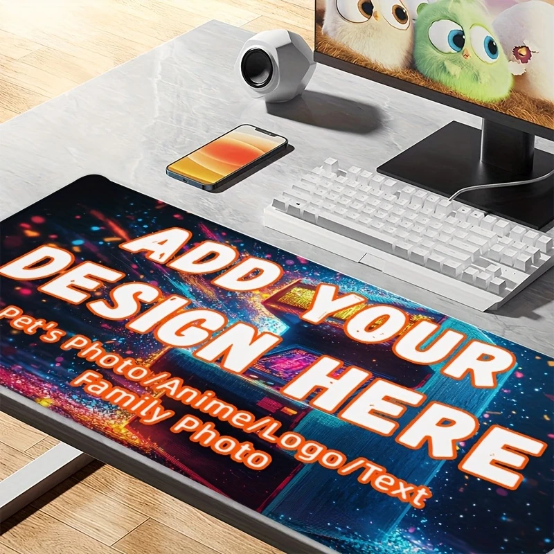 Custom Personalized Mouse Pad DIY Your Photo Print Large Desk Mat Non Slip Rubber Stitched Edge Gaming Mousepad Office Decor