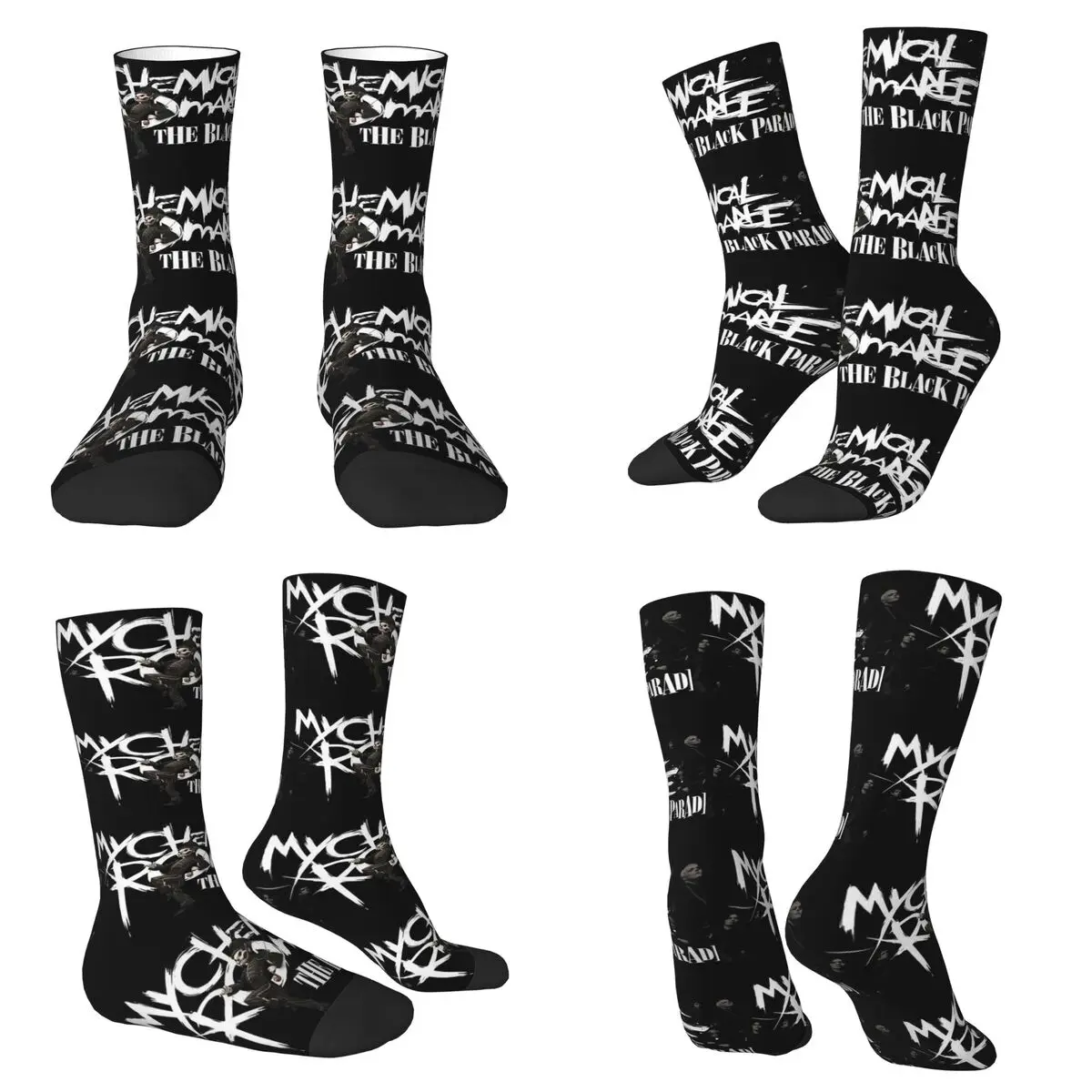 Mcr Band Punk Rock My Chemical Romance Sokken Harajuku Kousen Het hele seizoen Lange Sokken Accessoires voor Unisex Kerstcadeaus
