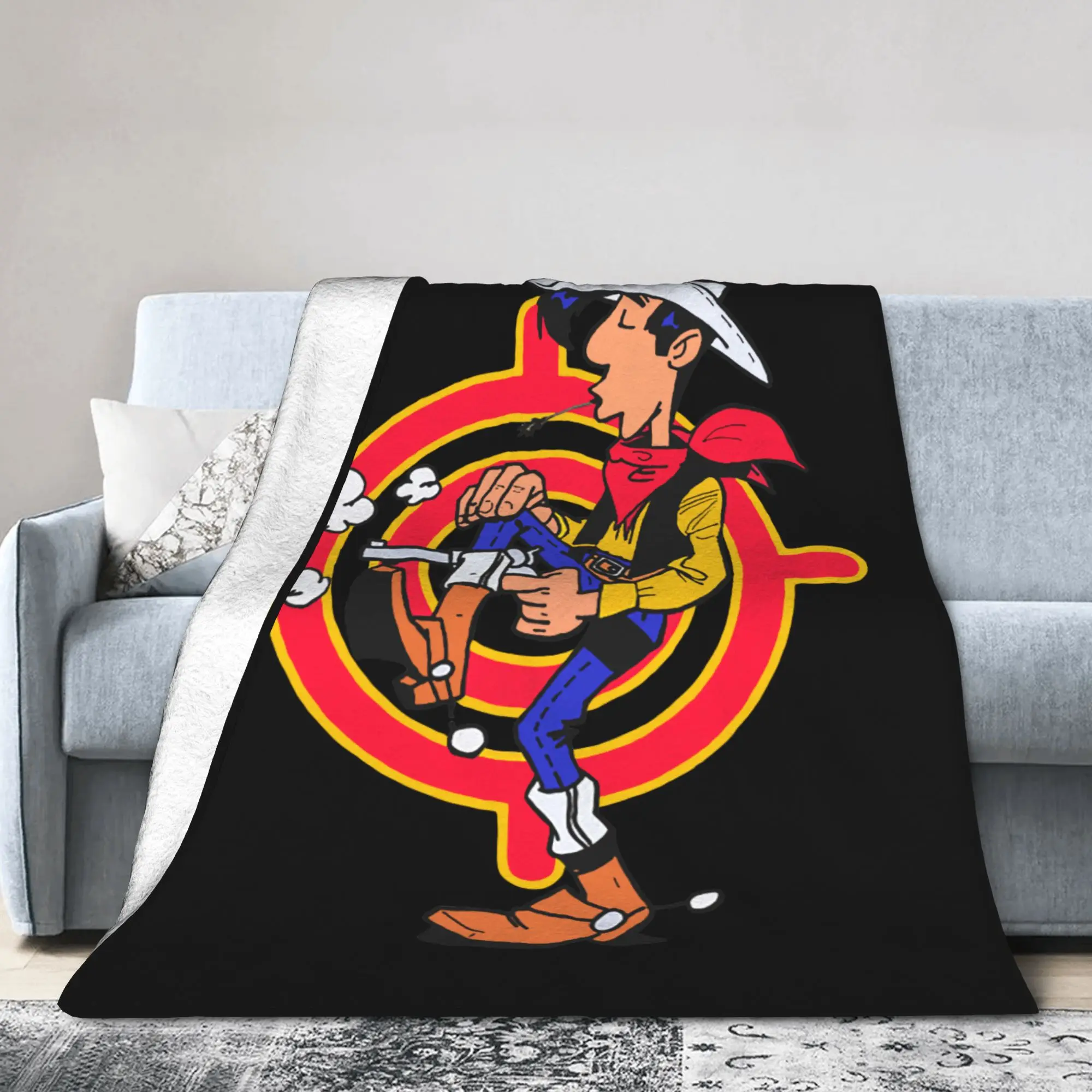 محظوظ لوك بطانية الصوف الديكور مضحك الكرتون متعددة الوظائف فائقة النعومة رمي البطانيات ل أريكة مكتب المفارش #4