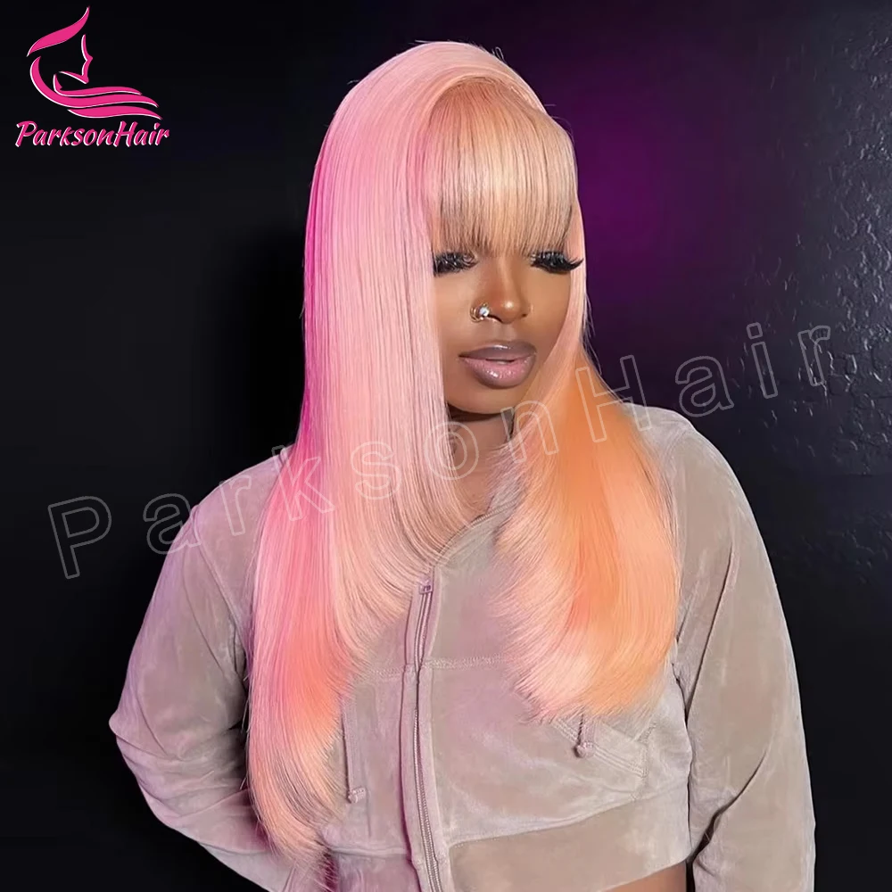 

Pink 13x4 T Part Lace Frontal Wig Straight 13x6 Transparent Lace Front Wig For Women 613 Colored 250 Density Human Hair Wigs