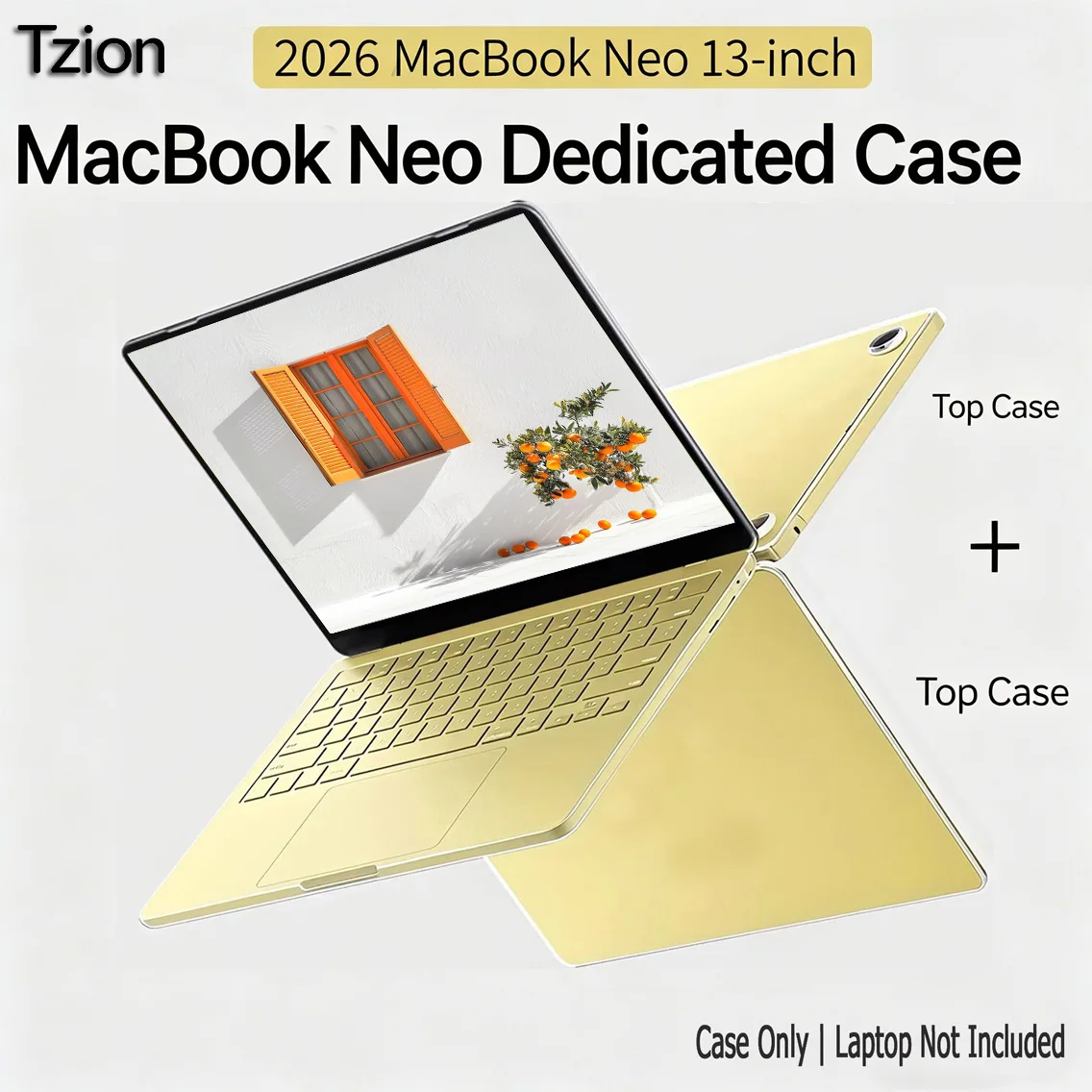 Tzion Frosted Case for MacBook Neo 13 Inch 2026 New A3404, Matte Transparent Anti-Fingerprint & Scratch & Crack Portable PC Case