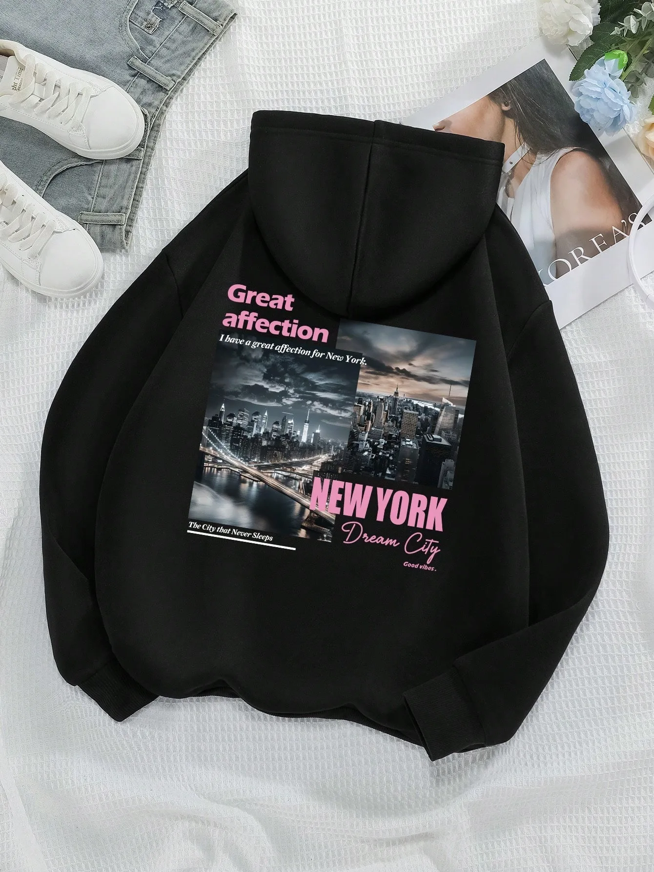 

Men's and Women's Plus Size Print Top, Loose Casual, Soft, Comfortable and Breathable, Outdoor Sports Loose Pullover Hoodie