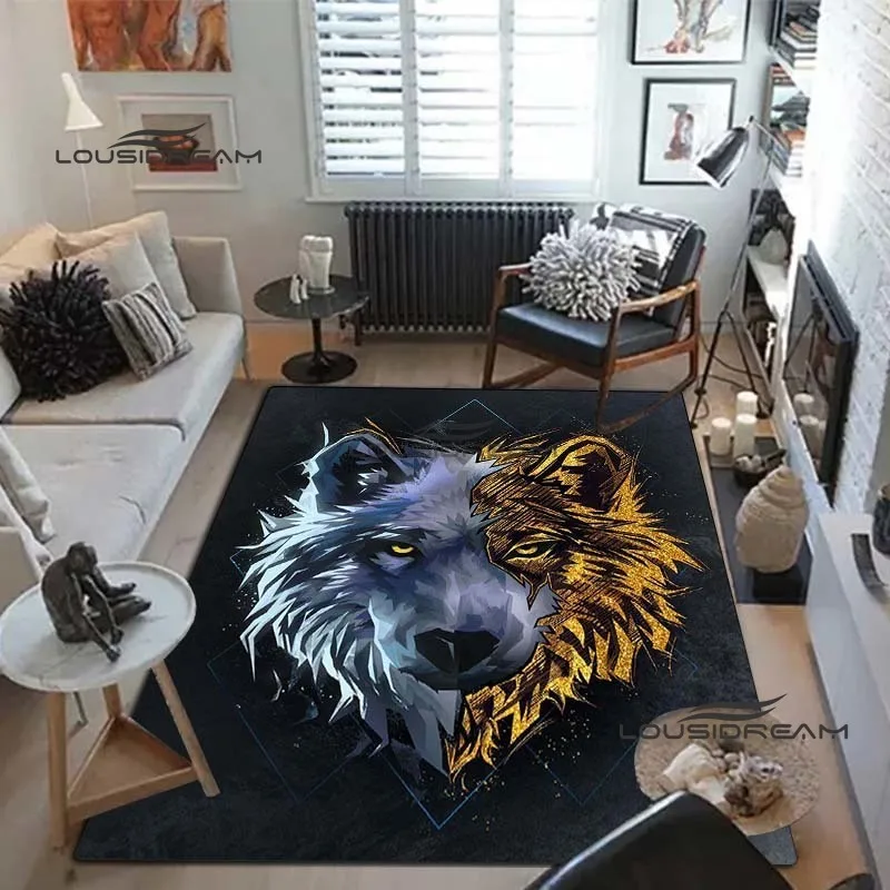 Animal art Carpets and Rug Golden animal head Carpet Floor Mat Living Room Bedroom Large Area Soft Carpet Kids Room Rug