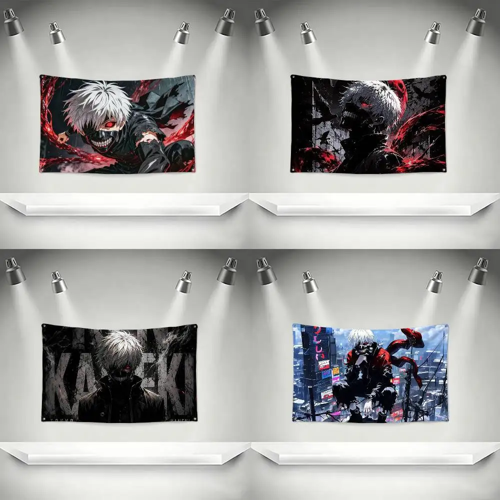 Tokyo Ghoul Kaneki Ken Flags Wall Hanging Tapestry Outdoor Garage Room Decorative flag Background Blanket