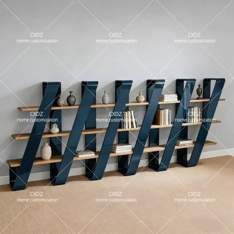 Creative Paint Bookshelf Modern Simple Living Room Floor Standing Bookcase Home Decorative Storage Cabinet for Reading Corner