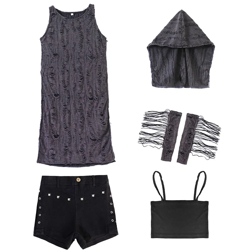 2024 Girls Jazz Dance Street Dance Costumes  Girl Summer Jazz Catwalk  Hip Hop Shirt For Girls  Hip Hop Girl Set