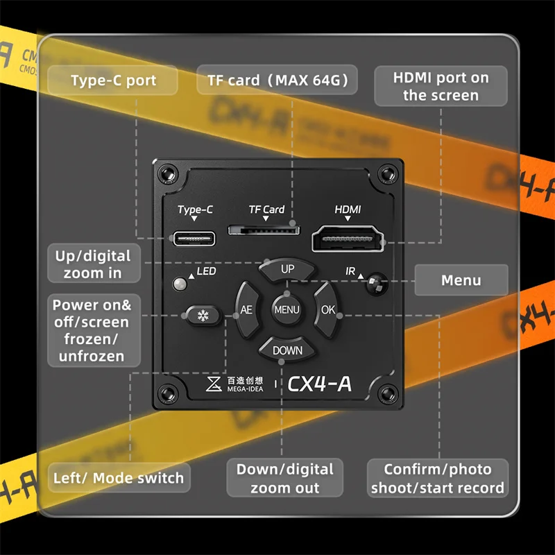 كاميرا ميجا فكرة CX4-A CMOS 4K مجهر صناعي للهاتف المحمول اللوحة الأم PCB كاميرا فحص الأخطاء الصناعية #6