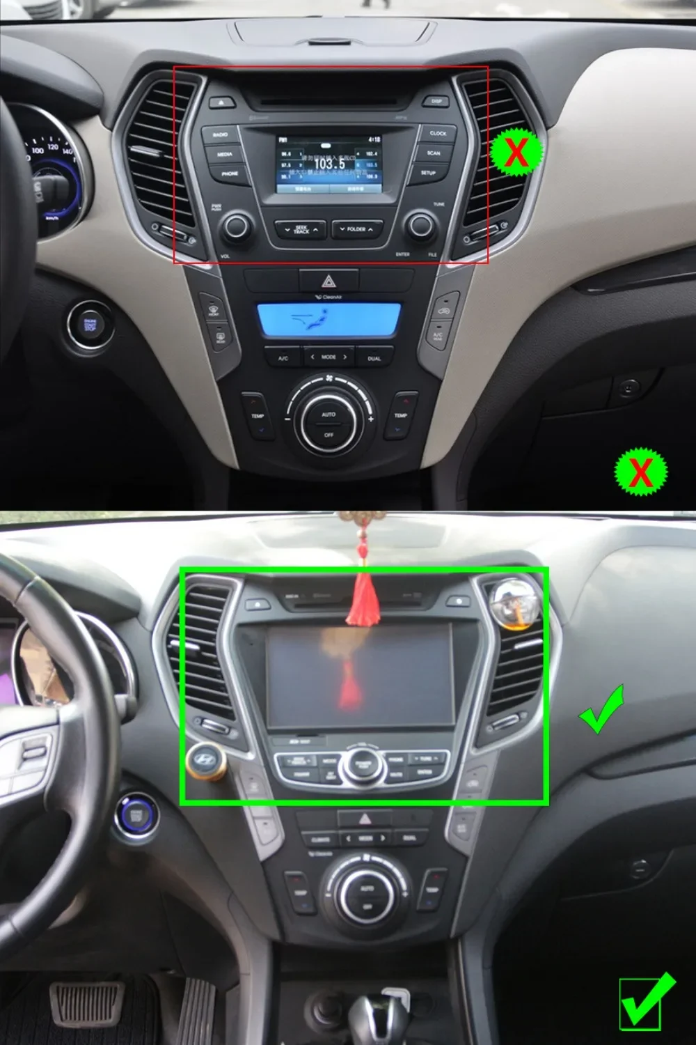 Android16 9.7\'\' Car Radio For Hyundai Santafe 2013-2017 IX45 2013-2017 Android auto Multimedia Player Carplay Auto 5G Navigation