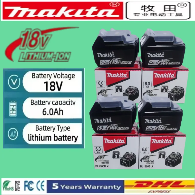 

НОВЫЙ НОВЫЙ 100% оригинальный аккумулятор Makita 18 В 5,0 Ач Makita BL1830 BL1830B BL1840 BL1840B BL1850 BL1850B Электроинструменты Batte