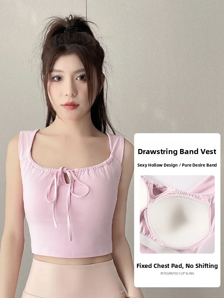 여성용 스포츠 조끼 세트 (가슴 패드 포함 또는 스커트 포함) 배드민턴 또는 퀵 드라이 피트 요가복 나일론 스판덱스 혼방 원형...