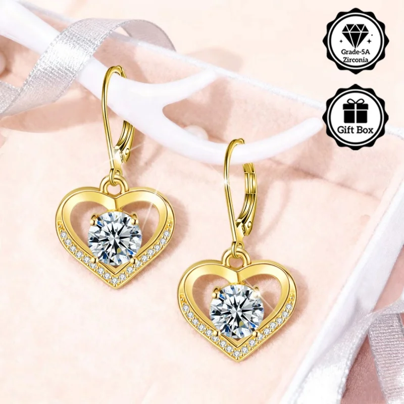 

Ювелирные изделия LAMVOICE для женщин/серьги с 2-каратным цирконием, гипоаллергенные серьги-крючки, рождественский подарок для ювелирных изделий высокого качества