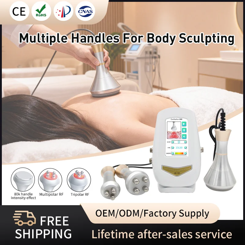 

80K Three In One Slimming Machine Ultrasonic Body Shaping Massage Multi Pole Anti Wrinkle Facial Firming Health Care Home