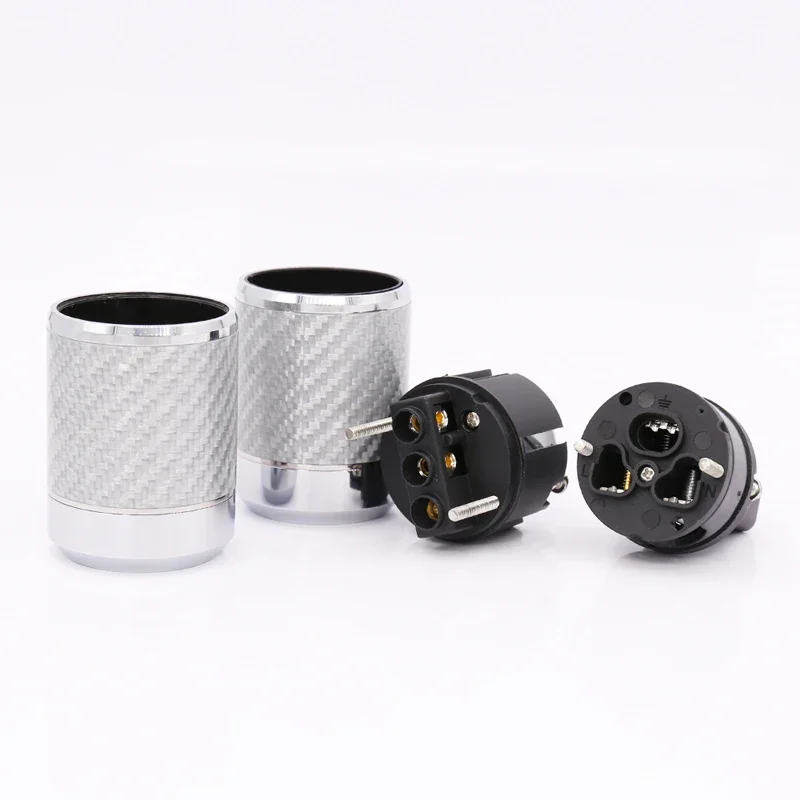 ألياف الكربون الاتحاد الأوروبي التيار الكهربائي المكونات IEC التوصيل الروديوم مطلي موصل hifi