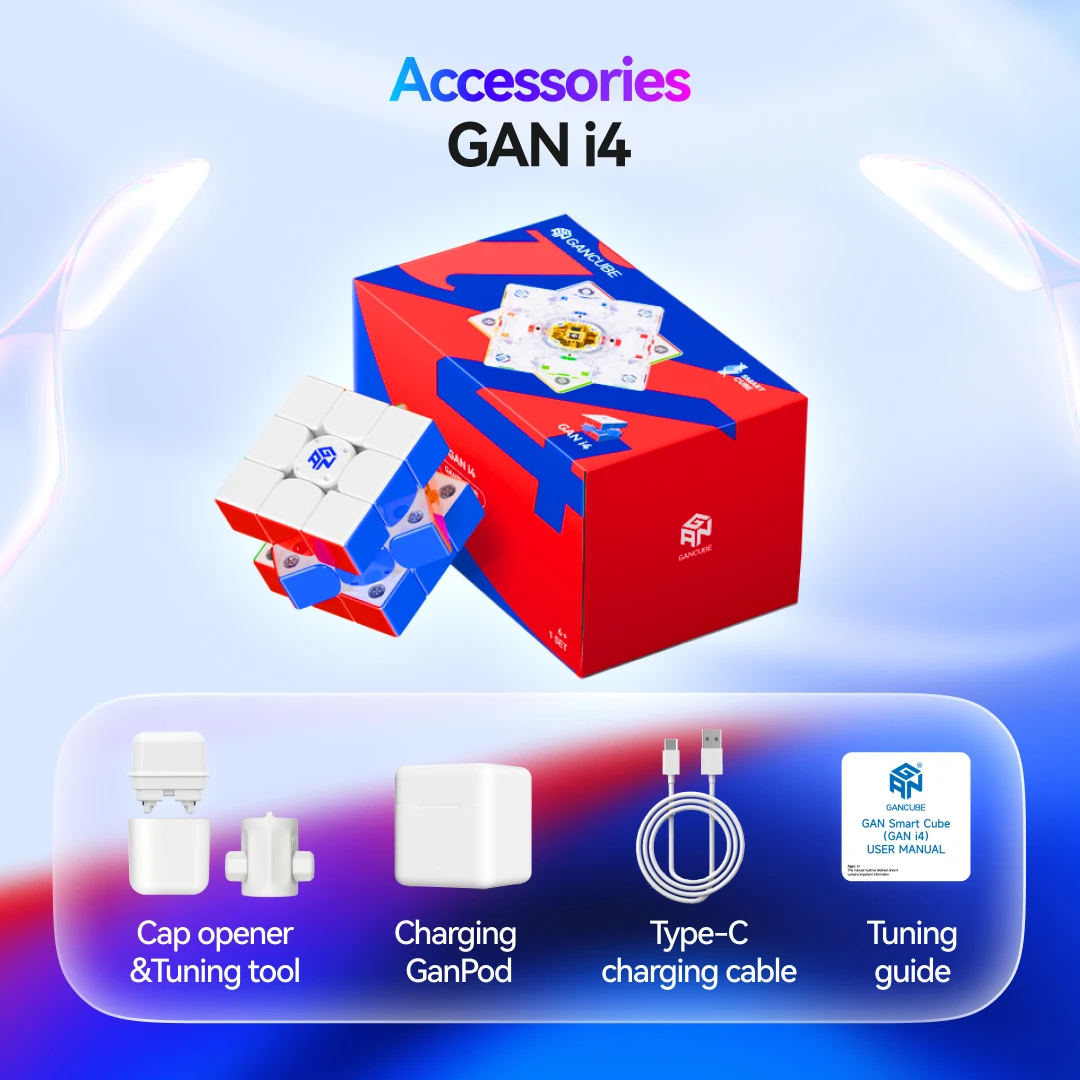 

GAN i4 Smart Cube 356i4 3x3x3 Магнитный скоростной куб без наклеек, профессиональный кубик Рубика 3x3, головоломка для кубиков GAN