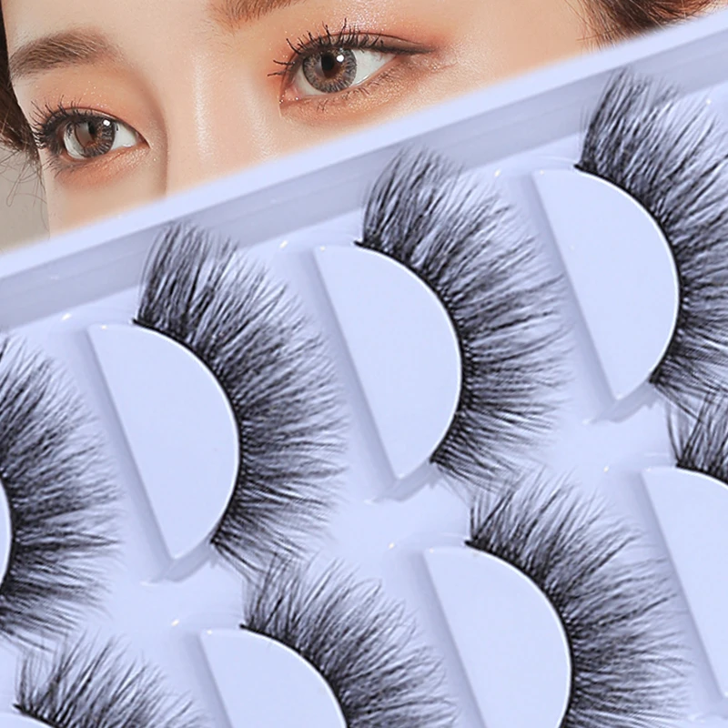 2023 New 5 Pairs Fluffy Eyelashes Thick  Lashes False Eyelashes Dramatic Wispy Flared Eyelash Makeup Eyelash Extension