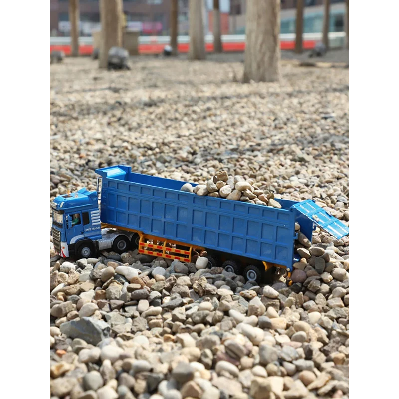 

Литой под давлением большой тяжелый самосвал с полуприцепом, транспортер, модель автомобиля из сплава, Коллекционная игрушка, подарок, сувенир, украшение для дисплея