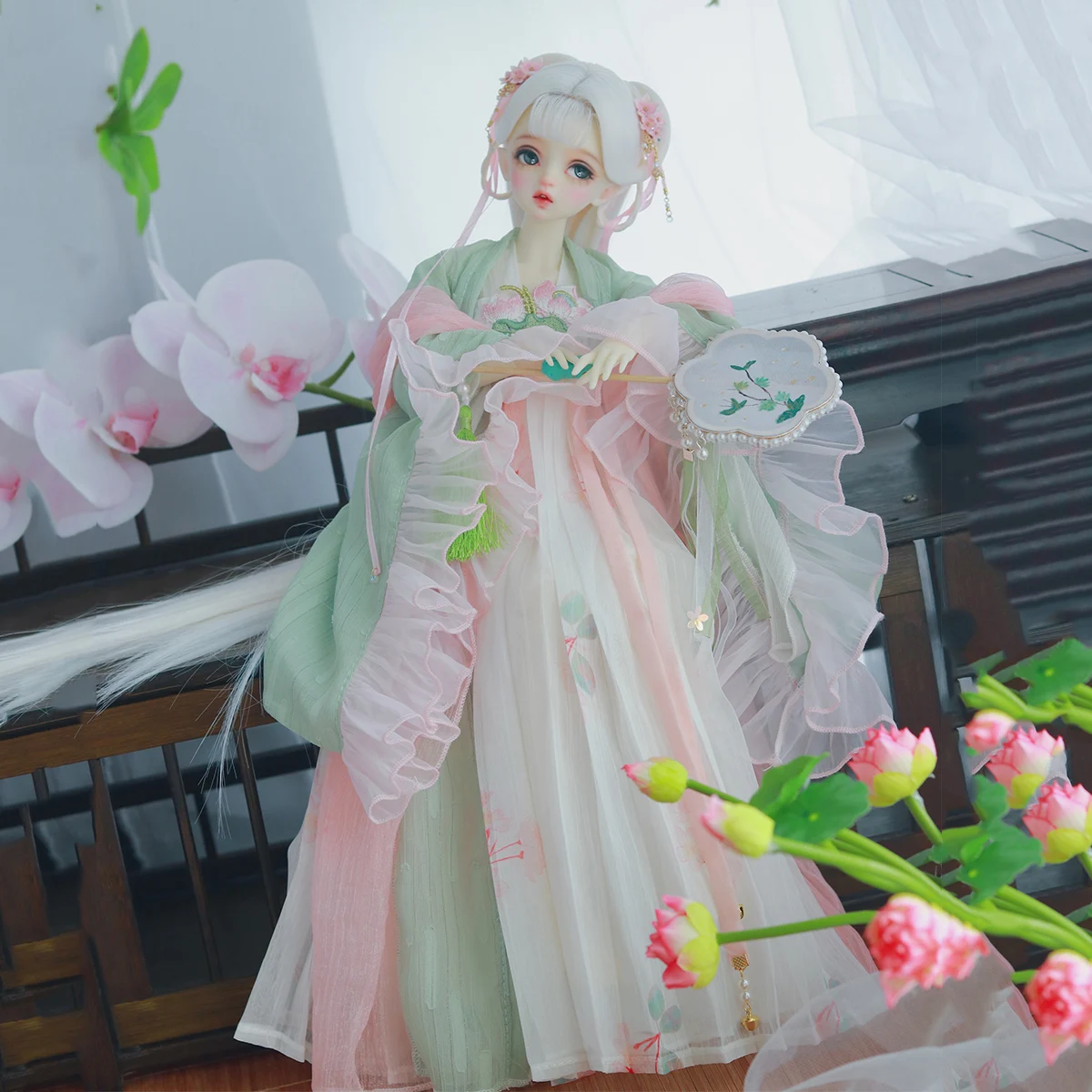 OB27 Barbi 1/6 1/4 1/3 Ancient Costume BJD Clothes Hanfu Fairy Skirt For BJD/SD YOSD MSD SD13 Big Girl Doll Accessories A1927