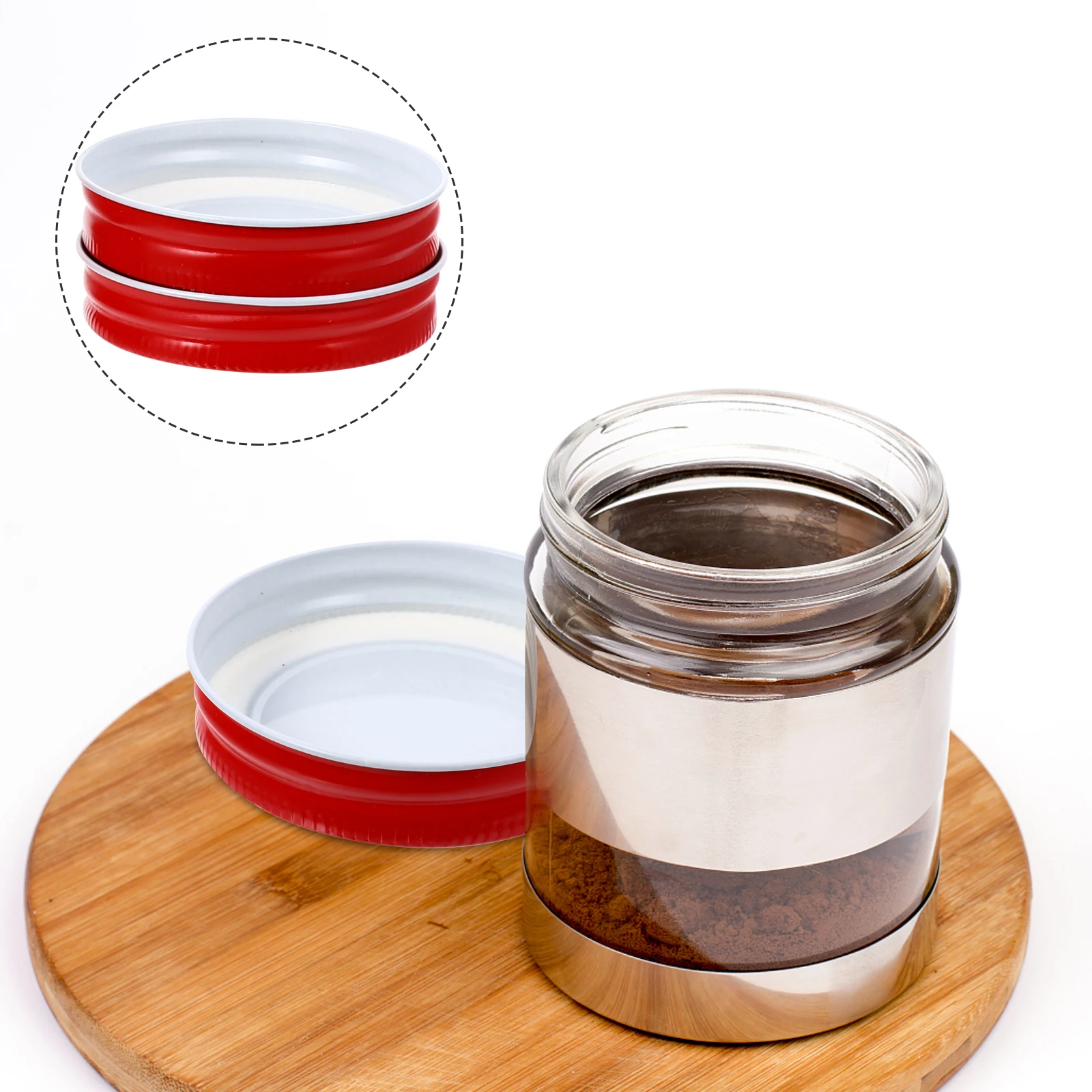 

12 Pcs Mason Jar Lids Reusable Canning Wide Mouth Cover Replacement Tinplate Masonry for