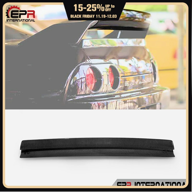 

For Nissan R32 GTR FRD Type Carbon black Glossy Finished rear spoiler gurney flap accessories Exterior Body kit