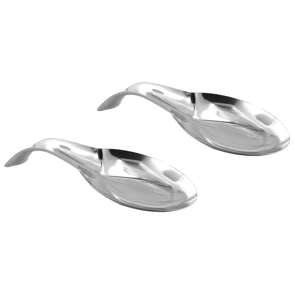 

2Pcs Stainless Steel Spoon Pads Lightweight Spoon Holders Kitchen Tableware Soup Ladle Cushions Stylish Stackable