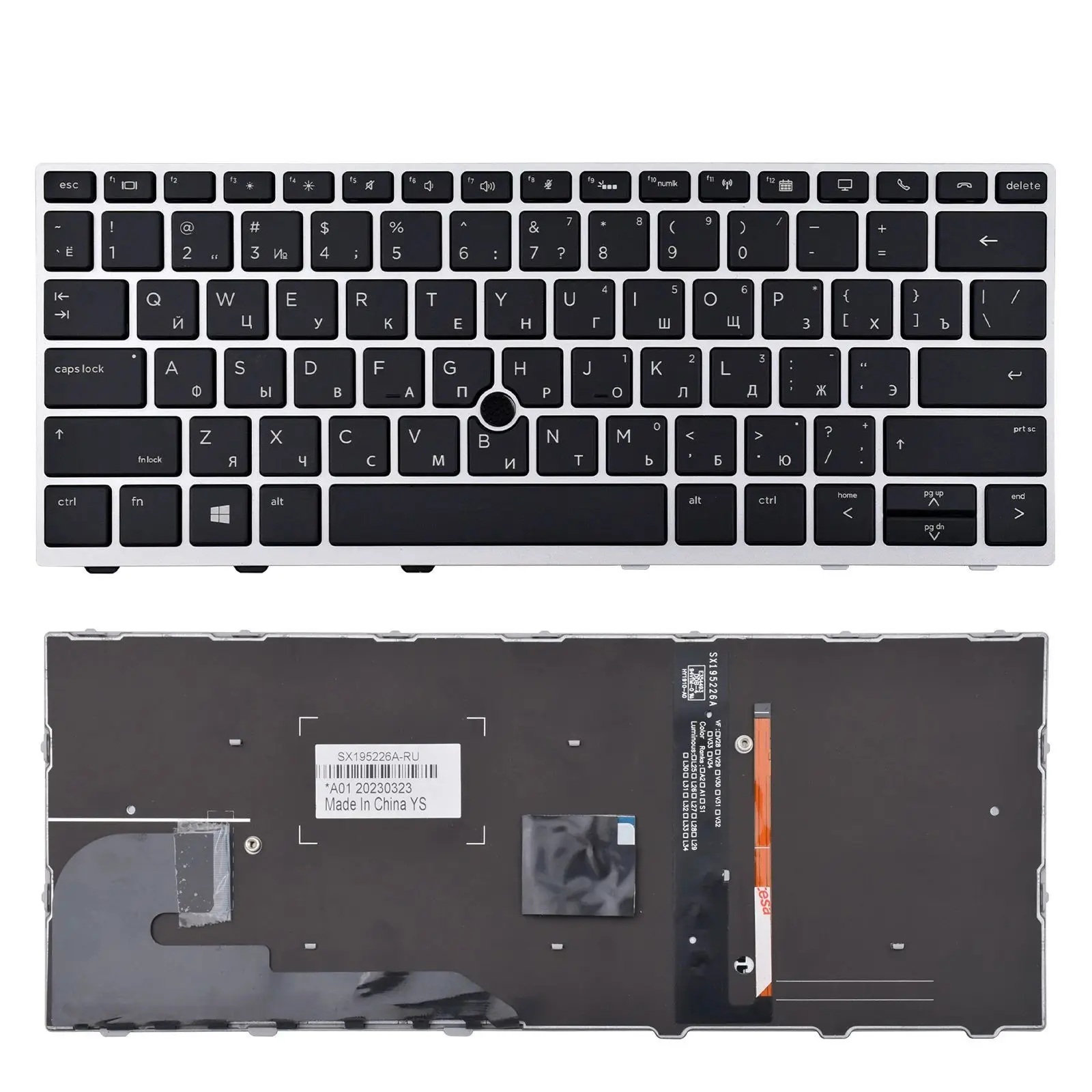 XIN-Russian-US  Backlight Laptop Keyboard For HP EliteBook 830 G5 836 G5 730 G5 735 G5 735 G6 830G5 with Backlit with pointer