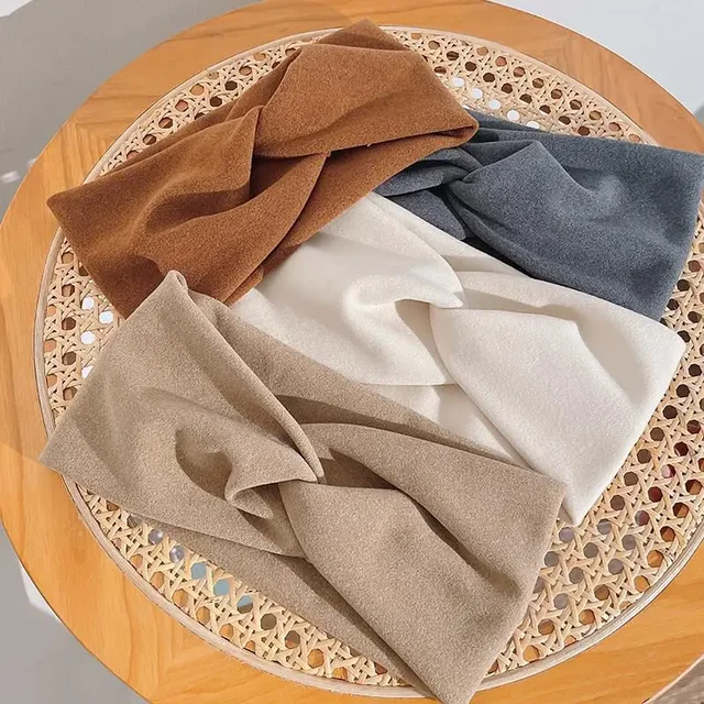 Moda jesienno-zimowa szeroka krawędź krzyżowa rozciągliwa tkanina damska dziewczyna z pałąkiem na głowę chluba Turban bandaż akcesoria do włosów nakrycia głowy