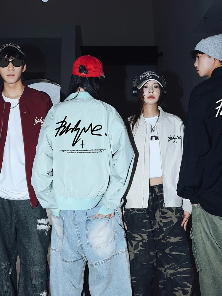 

Американская бейсбольная куртка в стиле High Street для мужчин, весенне-осенняя, новая модная куртка-пилот для подростков, стильная и крутая