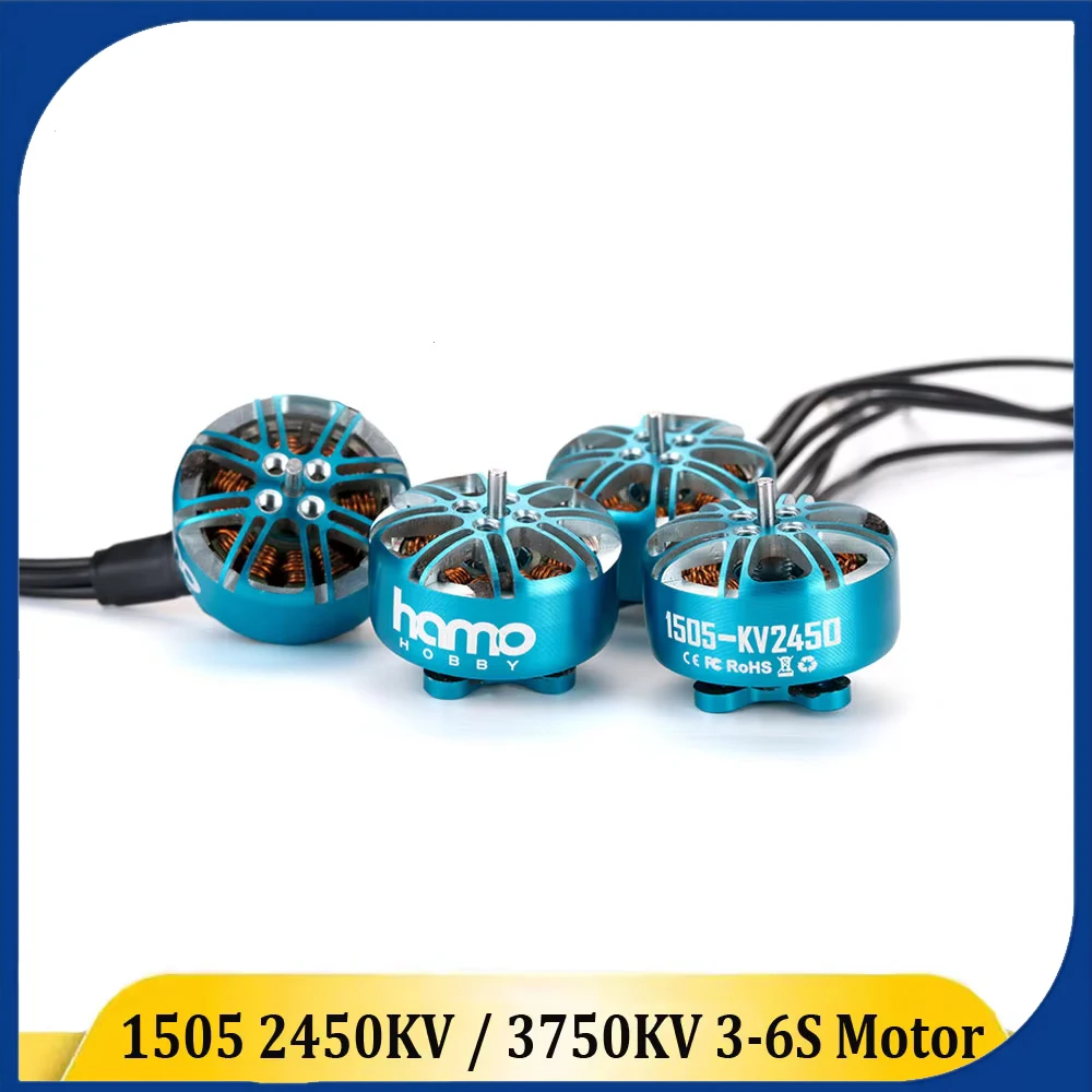 Hamo HOBBY 1505 2450KV/3750KV Brushless Motor 3~6S Lipo for 2.5~4inch Propeller FPV Race Drone