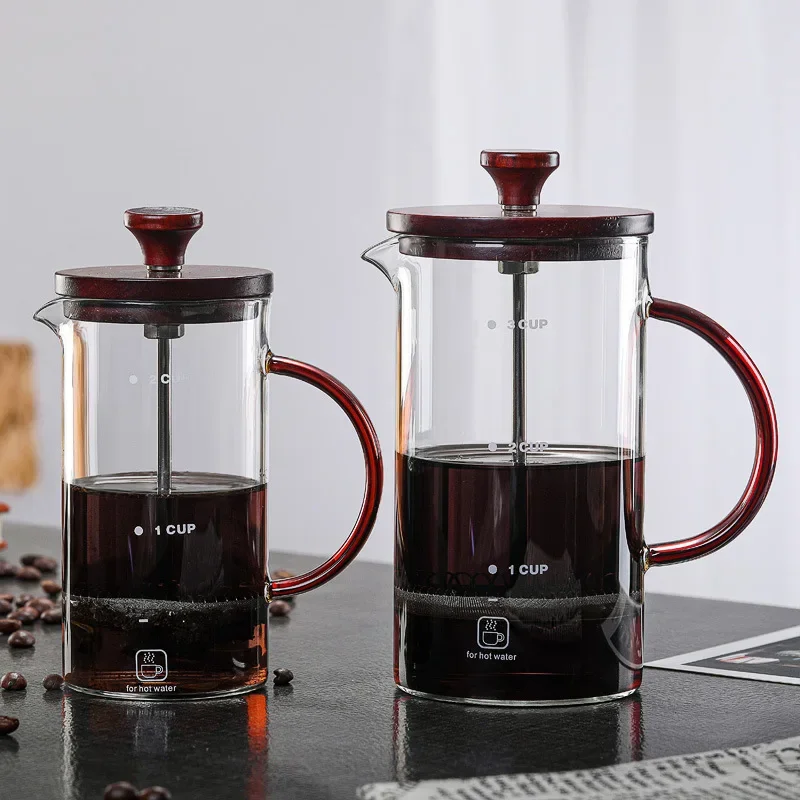 Coffee Maker French Press Thickening Glass Coffee Percolator Pot,Double Wall & Large Capacity Manual Cafetiere Coffee Containers