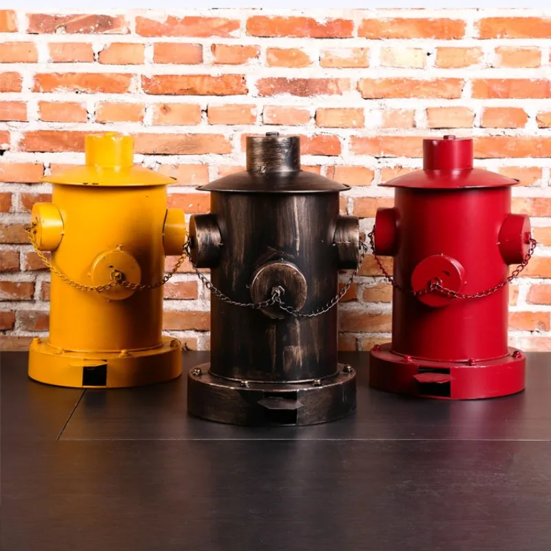 Retro industrial wind fire hydrant wrought iron trash can foot-operated home living room creative home restaurant bar with cover