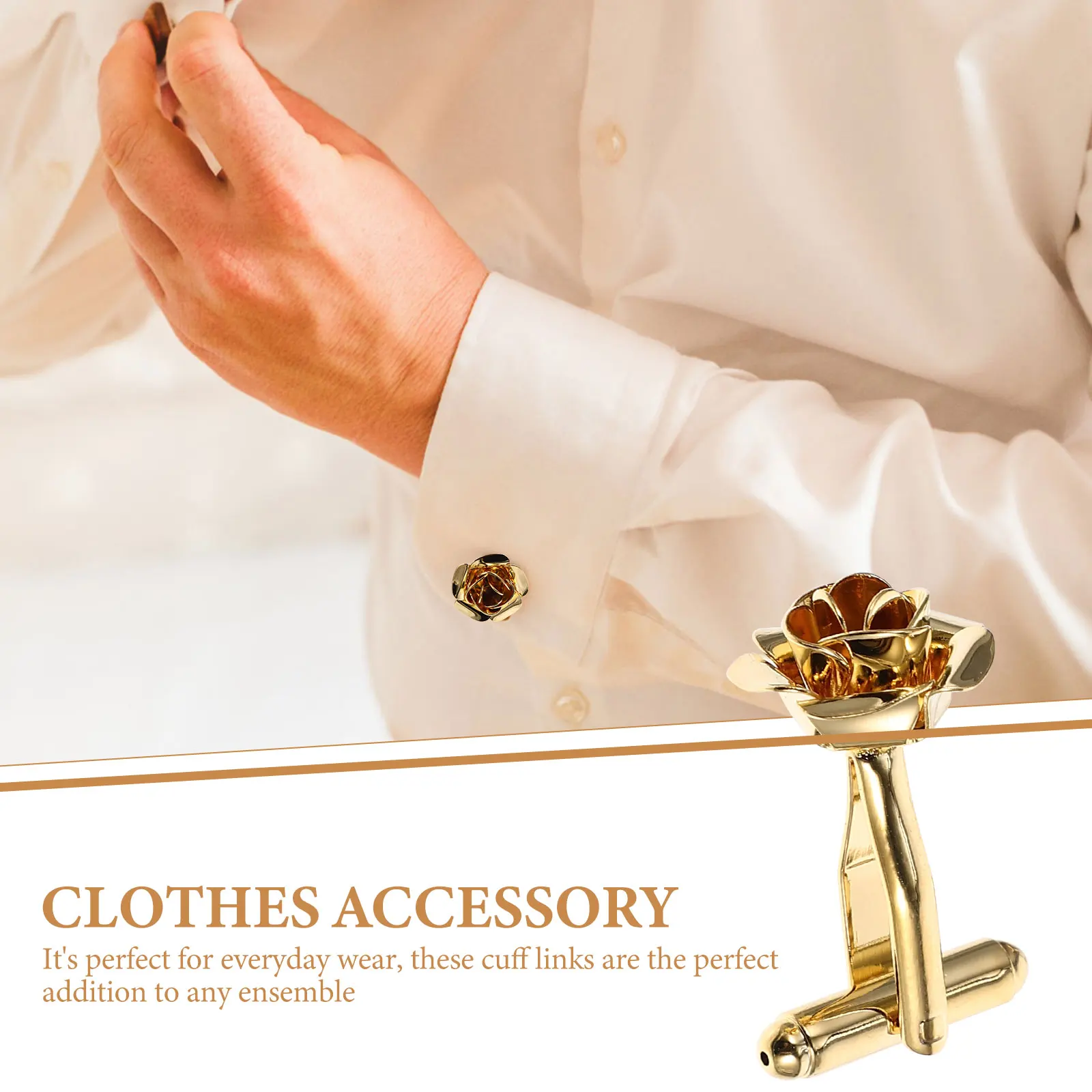 

1 Pair Rose Shape Cufflinks For Men Magnetic Alloy Classic Shirt Accessories Scarf Collar Buckles Floral Cufflink Gift Rose
