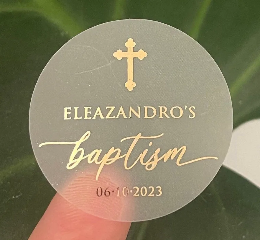 50, Personalised, Baptism, Holly Communion, Christening Stickers, Catholic Favor, Custom