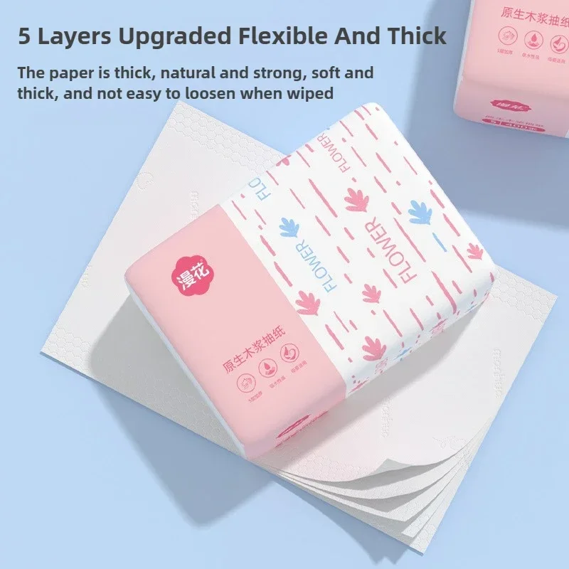 400 Sheets Virgin Wooden Pulp Tissue Soft Comfortable 10 Packs Eco Friendly Portable No Fluorescent 5 Ply Facial Tissue Paper