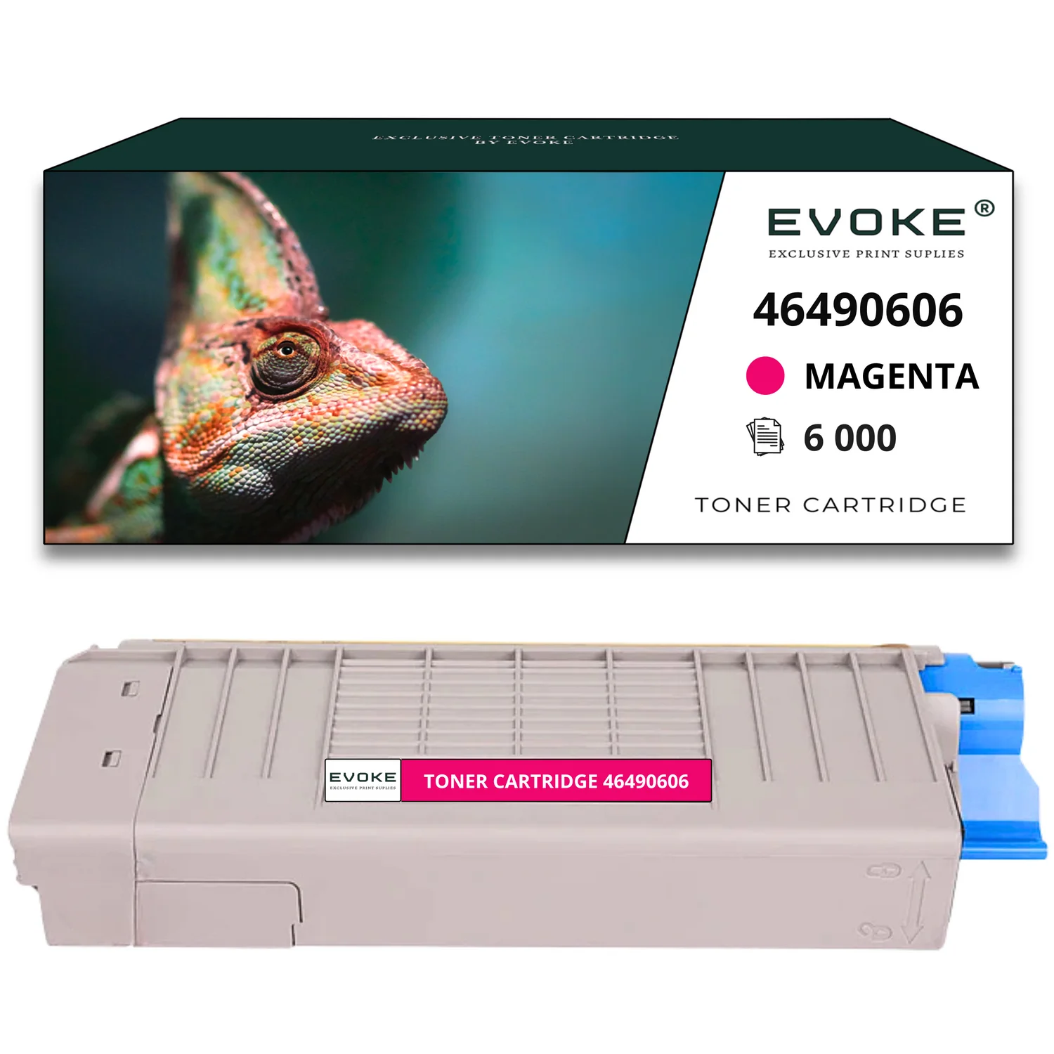 Evoke Compatibele Toner voor Oki C532 46490606 Magenta 6000 Pagina's C532Dn C542Dn Mc563Dn Mc573Dn