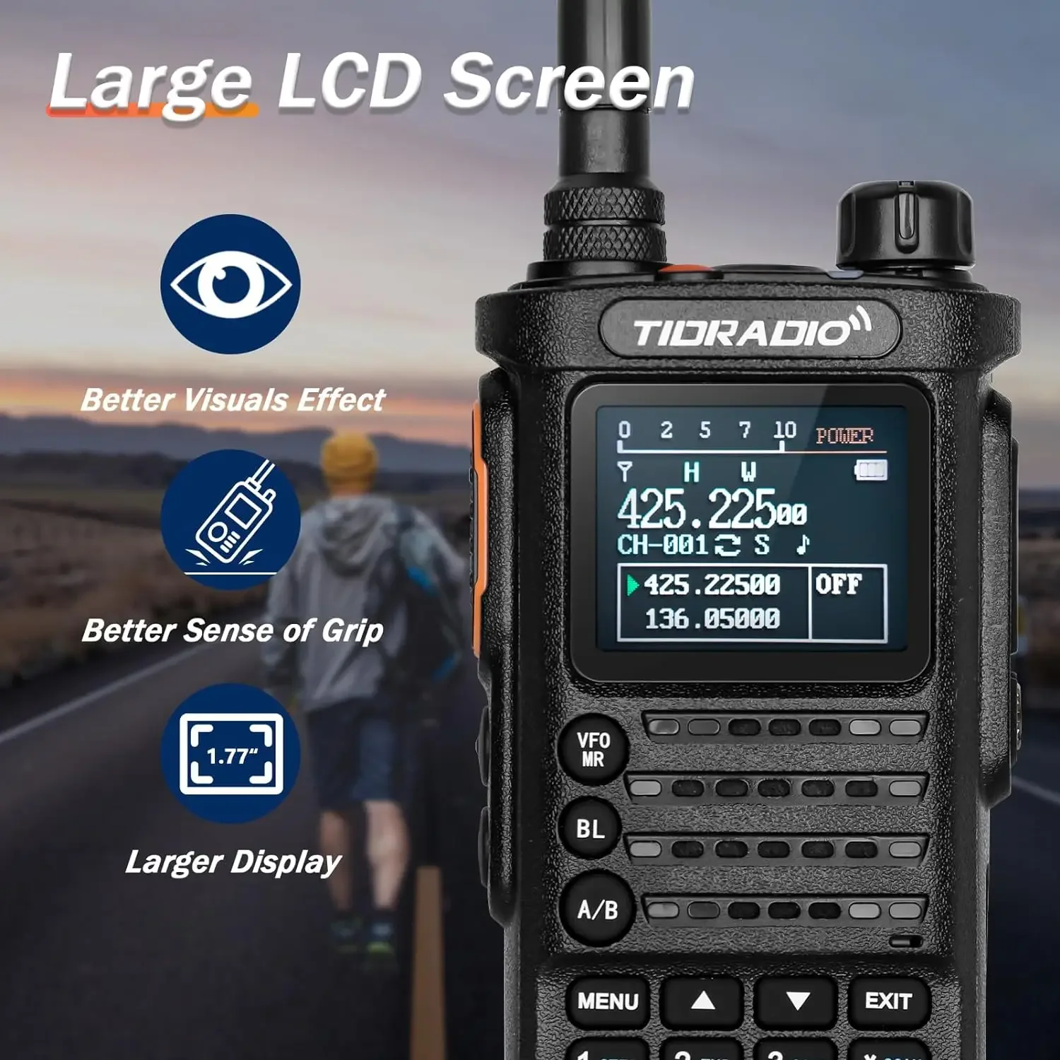 TIDRADIO-H8 High Power Walkie Talkie, Rádio Remoto Multifuncional, Rádio Freqüência Portátil Sem Fio, Long Range Comunicador, TD H8