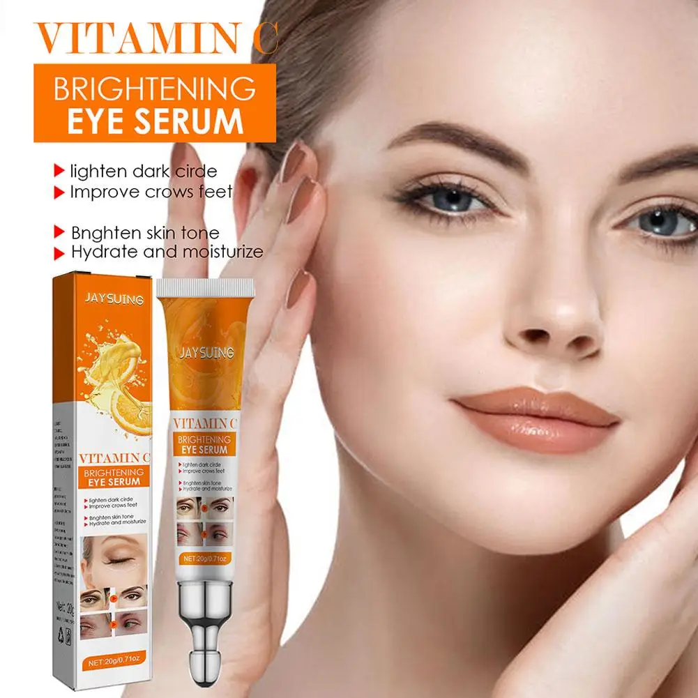 Vitamina C Creme para os Olhos, Anti Círculos Escuros, Clareamento da Pele, Olhos Lisos, Soro de Sacos, Cuidado, Fino Firming, Sob Linhas, Eye Beauty, I7F5, 20g